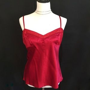 Red Silk Holiday Camisole Express L